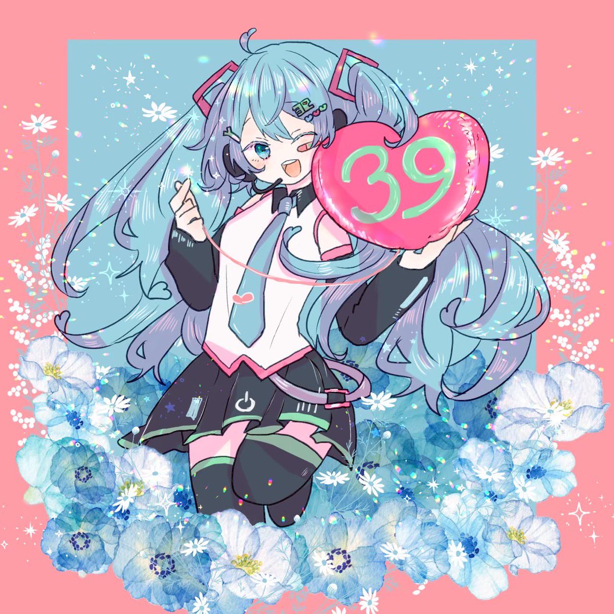 初音ミク 「気に入ってるミクさん再掲 #ミクの日 」|ここｻﾝ❤️‍🔥のイラスト