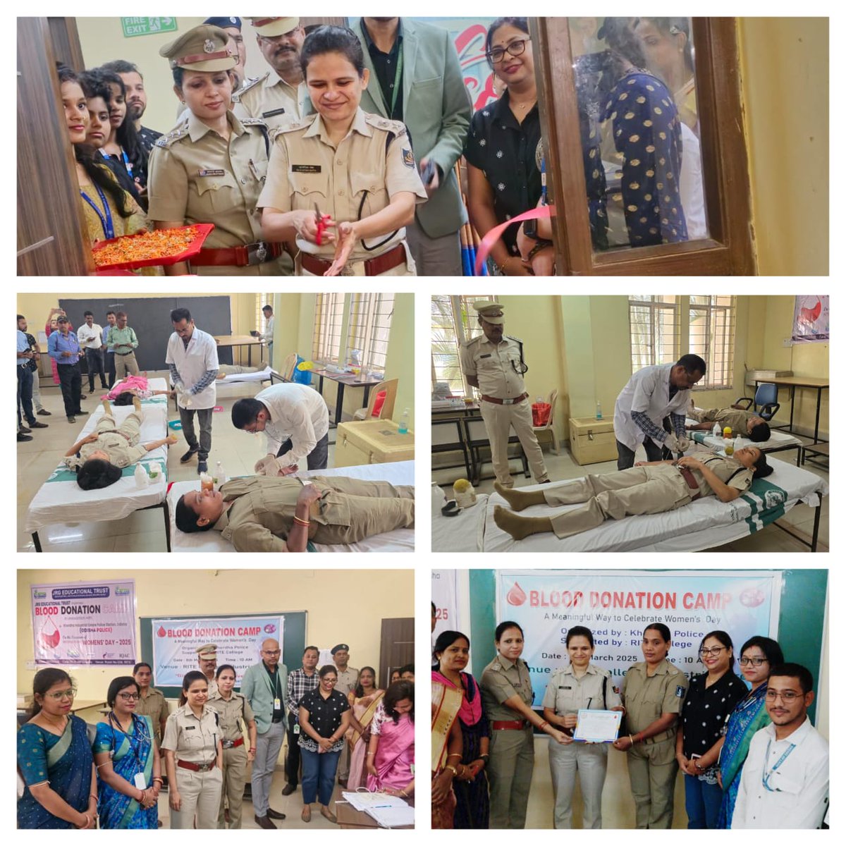 On this #WomensDay, Khordha Police, in collaboration with RITE College, organized a Blood Donation Camp. SP Khordha, other police personnel, college authorities, and the public came together for this noble cause, collecting 52 units of blood.

A small effort, a big impact! 🩸