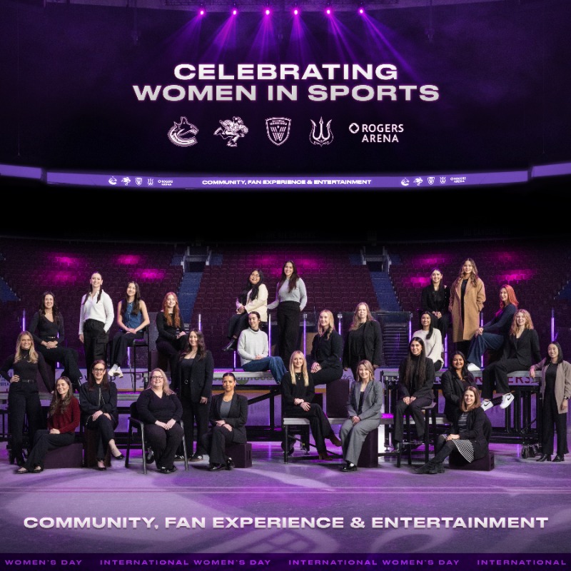 Canucks's tweet photo. Meet some of the extraordinary women who make up our workforce at Canucks Sports and Entertainment!

We believe that showcasing our incredible staff and their contributions allows the next generation to know they belong in the sports industry and beyond.

#InternationalWomensDay