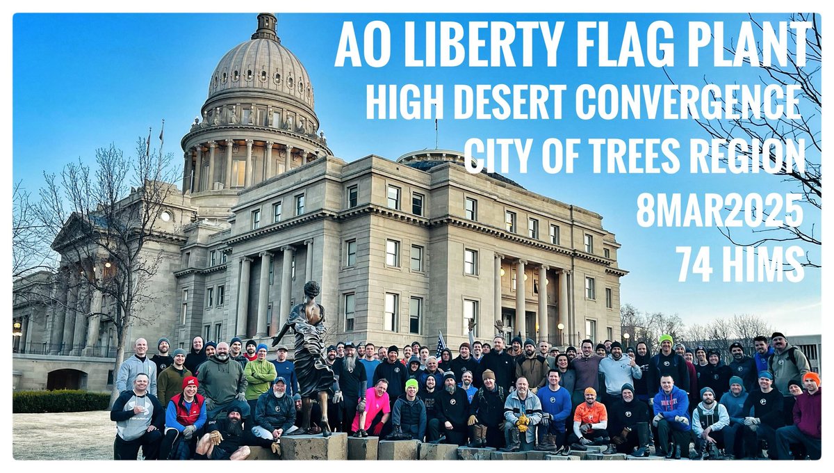 F3Tower's tweet image. TClaps to Backslash for planting a new flag! Your leadership and commitment to invigorating male community leadership are what F3 is all about. If you find your self DR in the Boise area be sure to check out AO Liberty. SYITG! #FreedToLead #F3Boise #FitnessFellowshipFaith