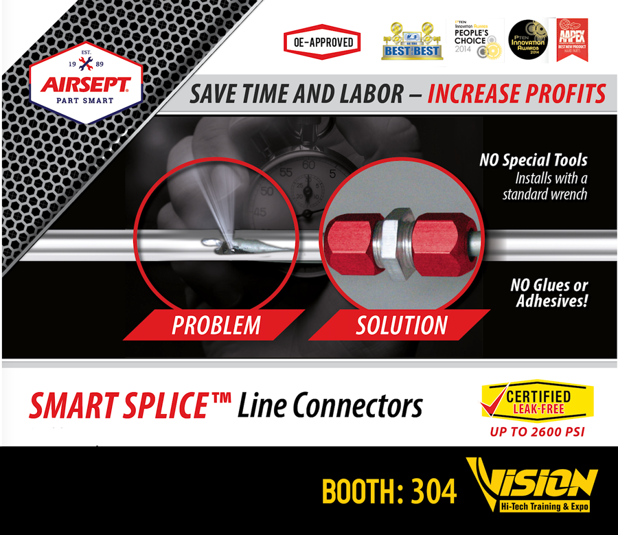 BOOST YOUR REPAIR PROFITS WIth Smart Splice™ Line Connectors that install with a standard wrench! Visit us at <a href="/visionkc/">VISION HiTech</a>  HiTech Training &amp; Expo 
Booth# 304

#TheSpliceisRight #ACrepair #autoACrepair
 #MOTORTOP20 #AftermarketAutoSuppliers #TechniciansChoice #AutoACTechnicians