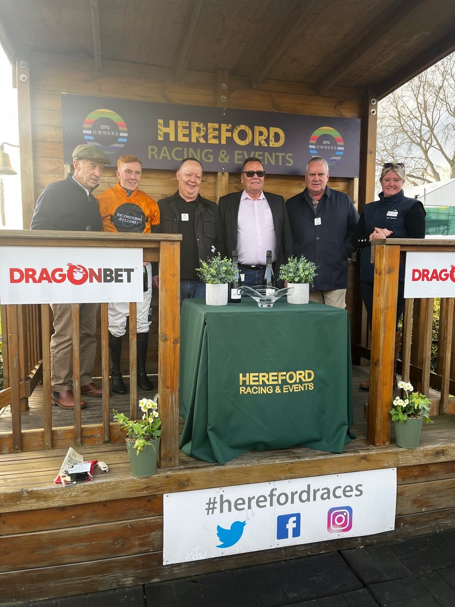 Hereford Racecourse (@herefordraces) on Twitter photo RACE 6 RESULT - The Hereford RDA Handicap Hurdle
🥇 Greatness Awaits
🥈 Seraphic
🥉 Mambo Beat
Jockey: <a href="/MurrayDodd17/">Murray Dodd</a>
Trainer: <a href="/trainingwinners/">Alastair Ralph Racing</a>
Owner: Mr Bill Hawkins RACE 6 RESULT - The Hereford RDA Handicap Hurdle
🥇 Greatness Awaits
🥈 Seraphic
🥉 Mambo Beat
Jockey: <a href="/MurrayDodd17/">Murray Dodd</a>
Trainer: <a href="/trainingwinners/">Alastair Ralph Racing</a>
Owner: Mr Bill Hawkins