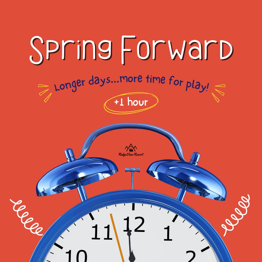 Spring Forward! More Sun, More Fun! 

Set your clocks ahead one hour this Sunday, and dream about soaking up every extra moment of sunshine with us! ☀️ #ridgeviewresort #hellobc #travelcv #happyplace #radiumhotsprings