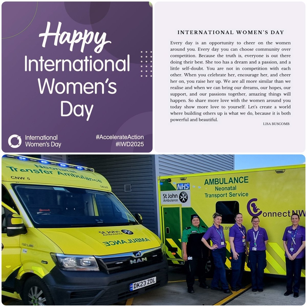 Connect North West (@connectnw_neo) on Twitter photo #HappyInternationalWomensDay 2025 !
Here at Connect NW 86% of our permanent staff are Women! Cot Bureau staff, Nurses, ANNPs and Consultants ... thanks for all you do!! 💜
& not forgetting all our female rotational Drs, staff and <a href="/stjohnambulance/">St John Ambulance England</a> drivers 🚑🙌🏼💜
#IWD25 #Women #HappyInternationalWomensDay 2025 !
Here at Connect NW 86% of our permanent staff are Women! Cot Bureau staff, Nurses, ANNPs and Consultants ... thanks for all you do!! 💜
& not forgetting all our female rotational Drs, staff and <a href="/stjohnambulance/">St John Ambulance England</a> drivers 🚑🙌🏼💜
#IWD25 #Women