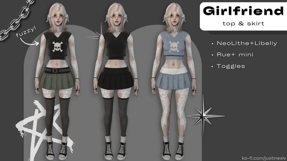Beep boop, new outfit!
Fuzzy top &amp; skirt for NeoLithe + Libelly, Rue+ (mini)
★Public release: 08.may.2025
#jmods