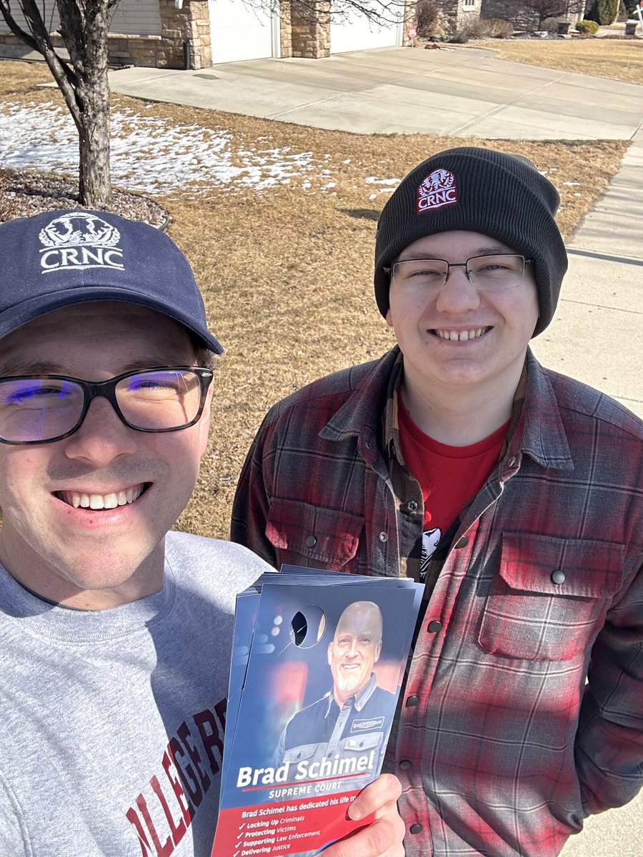 College Republicans have flown and driven to Wisconsin from all across the country to get out the vote for <a href="/TeamSchimel/">Team Schimel</a> ! And even more are pitching in remotely making calls from campus to voters in Wisconsin!