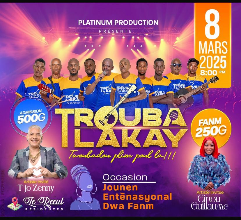 Valéry Numa (@valnuma) on Twitter photo 🎶 TWOUBA LAKAY – YON SWARE EKSEPSYONÈL POU ONORE FANM YO !
📅 Jodi samdi 8 mas la, nan okazyon Jounen Entènasyonal Dwa Fanm yo, <a href="/PlatinumProHT/">Platinum Production</a> ap envite w viv yon eksperyans mizikal inik nan #LeReculRésidences! 🌟 Atis envite : @TJoZenny31 & Ginoue Guillaume – 2 vwa ki pral fè 🎶 TWOUBA LAKAY – YON SWARE EKSEPSYONÈL POU ONORE FANM YO !
📅 Jodi samdi 8 mas la, nan okazyon Jounen Entènasyonal Dwa Fanm yo, <a href="/PlatinumProHT/">Platinum Production</a> ap envite w viv yon eksperyans mizikal inik nan #LeReculRésidences! 🌟 Atis envite : @TJoZenny31 & Ginoue Guillaume – 2 vwa ki pral fè