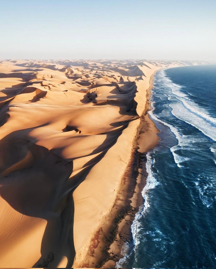 Namibia's entire coastline is dominated by desert terrain.