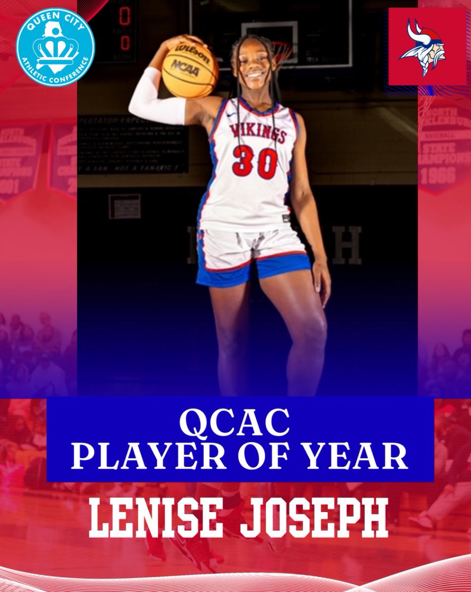 North Mecklenburg Athletics (@nm_vikings) on Twitter photo 🔵🔴Congratulations to <a href="/Shegotgamephen1/">Lenise Joseph 2027</a> for being named the 2024-2025 QCAC Conference Player of the Year! 🔵🔴Congratulations to <a href="/Shegotgamephen1/">Lenise Joseph 2027</a> for being named the 2024-2025 QCAC Conference Player of the Year!
