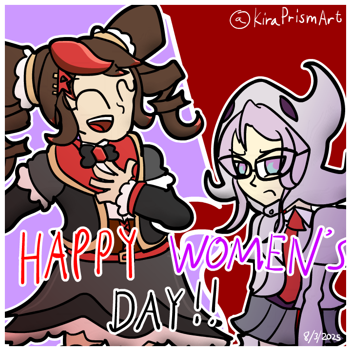 KiraPrismArt's tweet photo. Happy Women's Day folks!!!
#WomensDay2025 #WomensDay #PrismtheColorfulTales #PtCT #SparklySpirits #RubyRubellite #GhostieGrimsoul #originalcharacterart #OriginalCharacters #ocart #OC https://t.co/wj2i2qjI9m