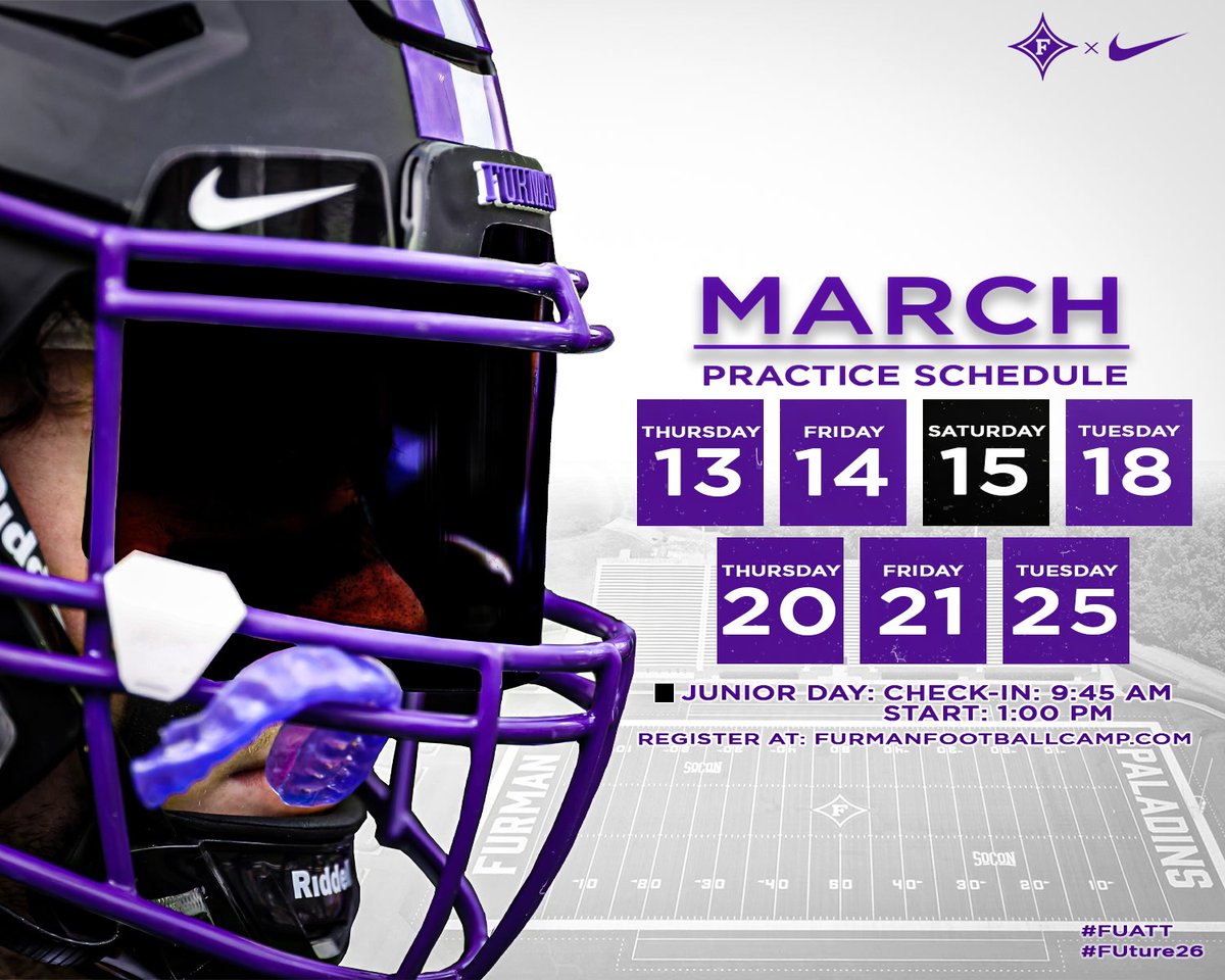 🚨Second half of Spring Practice starts Thursday🚨

Junior Day and Spring Showcase this Saturday!

All practices are open to ‘26 recruits!