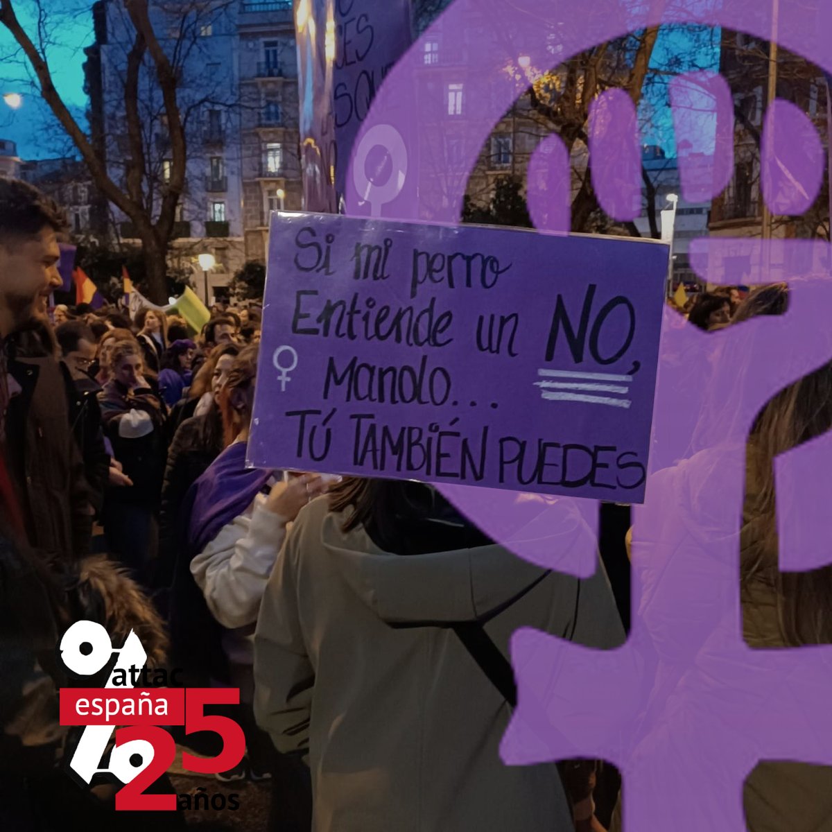 Con motivo del #8Marzo , el Grupo de Mujeres de ATTAC, quiere  manifestar su compromiso con el feminismo y la defensa de derechos de  las mujeres, promoviendo la igualdad y denunciando las distintas  violencias que sufren las mujeres por el hecho de serlo
attacmadrid.org/2025/03/08/el-…