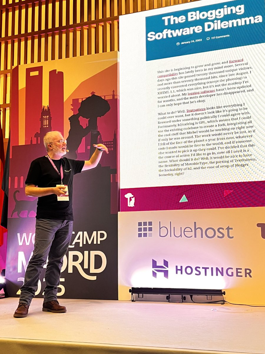 WordPress.com en Español (@eswordpresscom) on Twitter photo En WordPress.com apostamos por el talento y el conocimiento, y en la #WCMAD lo demostramos.
Por eso estamos orgullosos de apoyar la charla de <a href="/CarlosLongarela/">Carlos Longarela 🙈🙉🙊</a>, un auténtico crack del desarrollo web. 🧑💻 En WordPress.com apostamos por el talento y el conocimiento, y en la #WCMAD lo demostramos.
Por eso estamos orgullosos de apoyar la charla de <a href="/CarlosLongarela/">Carlos Longarela 🙈🙉🙊</a>, un auténtico crack del desarrollo web. 🧑💻