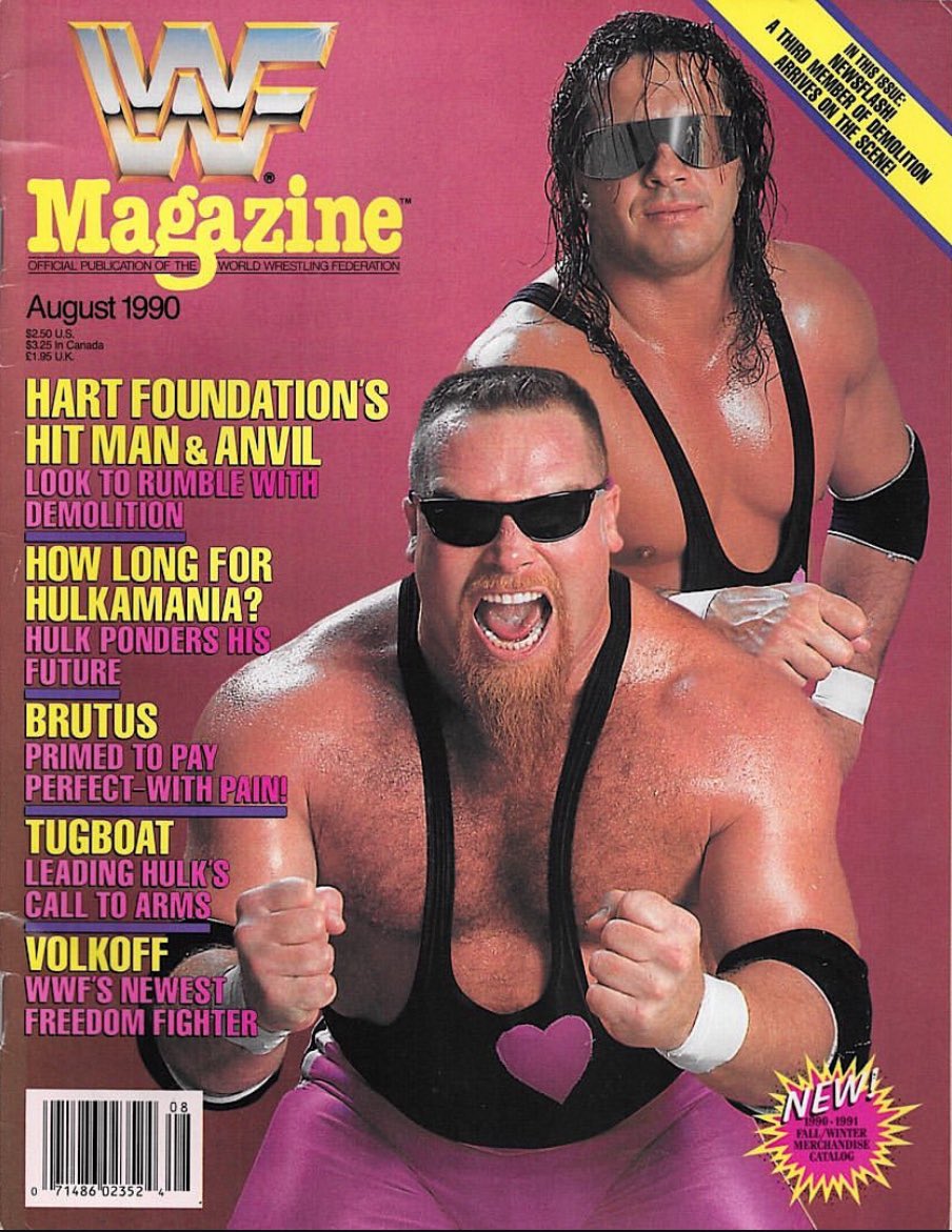 VintageWWFMag's tweet image. WWF Magazine August 1990! #HartFoundation