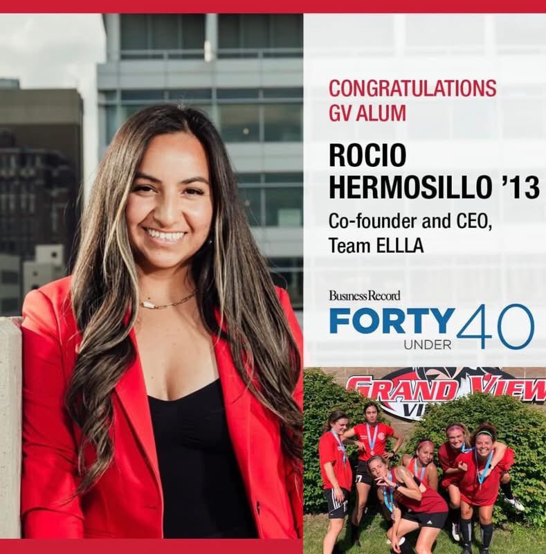 Congrats to GV soccer alumni Rocio and LB for being recognized in Business Record's 40 Under 40!