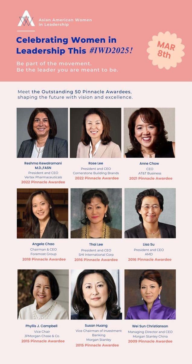 Celebrating #IWD2025 by honoring the Outstanding 50 &amp; Pinnacle Award winners and unveiling AABDC’s study on Asian American women in corporate leadership! Read: drive.google.com/file/d/1hKyWKm… &amp; join our event on March 28: aabdc.com/event-details/…

#AcceleratingAction #WomenInLeadership