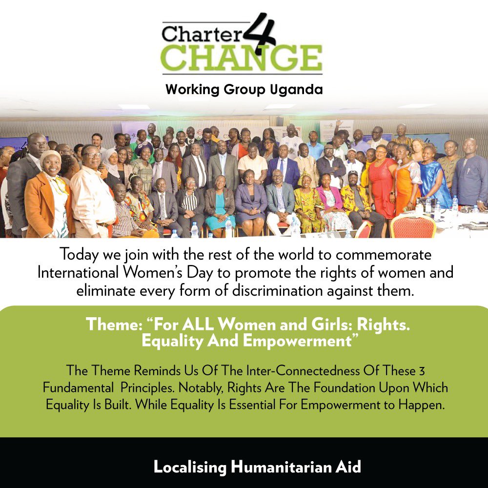 Charter 4 Change Working Group Uganda (@c4c_uganda) on Twitter photo Today, <a href="/C4C_Uganda/">Charter 4 Change Working Group Uganda</a> joins the rest of the world to commemorate #IWD25 promoting rights of women and girls - eliminating every form of discrimination against them
We at #C4C_Uganda are “Women led” which reasonates with 2025 theme - “Empowerment through leadership” Today, <a href="/C4C_Uganda/">Charter 4 Change Working Group Uganda</a> joins the rest of the world to commemorate #IWD25 promoting rights of women and girls - eliminating every form of discrimination against them
We at #C4C_Uganda are “Women led” which reasonates with 2025 theme - “Empowerment through leadership”