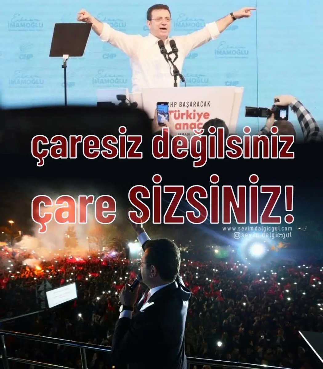 Sevim DALGIÇ GÜL (@sevimdalgicgul) on Twitter photo çaresiz değilsiniz çare SİZSİNİZ!
Sana senden gelir bir işte dâd lâzımsa
Zaferden ümidin kes gayriden imdad lâzımsa...
''NAMIK KEMAL''
<a href="/ekrem_imamoglu/">Ekrem İmamoğlu</a> <a href="/herkesicinCHP/">CHP 🇹🇷</a> <a href="/CHP_istanbulil/">CHP İstanbul İl Başkanlığı</a> #türkiye çaresiz değilsiniz çare SİZSİNİZ!
Sana senden gelir bir işte dâd lâzımsa
Zaferden ümidin kes gayriden imdad lâzımsa...
''NAMIK KEMAL''
<a href="/ekrem_imamoglu/">Ekrem İmamoğlu</a> <a href="/herkesicinCHP/">CHP 🇹🇷</a> <a href="/CHP_istanbulil/">CHP İstanbul İl Başkanlığı</a> #türkiye