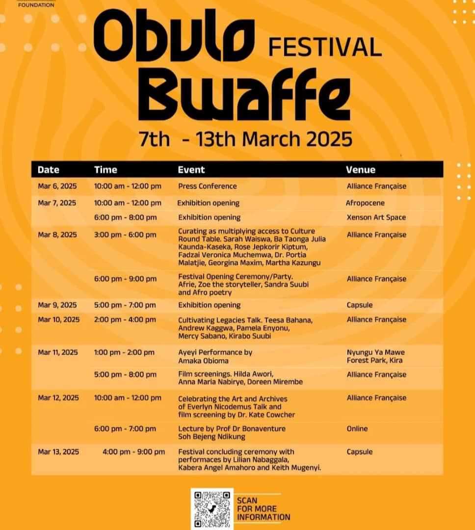 For the Int. Women Rights Day, we are standing with those who defend gender equality in and through culture 🎨🎼📣.
From 7-13 March, come, discover the Obulo Bwaffe festival by the NJABALA Foundation, celebrating the empowerment of African women artists, hosted by <a href="/AFKampala/">Alliance Française Kampala</a>.