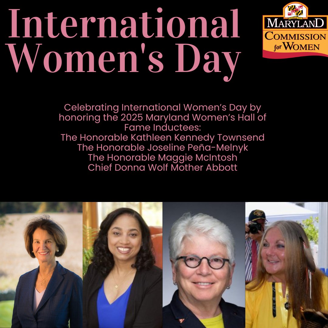 In honor of #InternationalWomensDay , we celebrate the 2025 Maryland Women’s Hall of Fame Inductees. 
To read more about their remarkable achievements, visit: dhs.maryland.gov/maryland-commi…