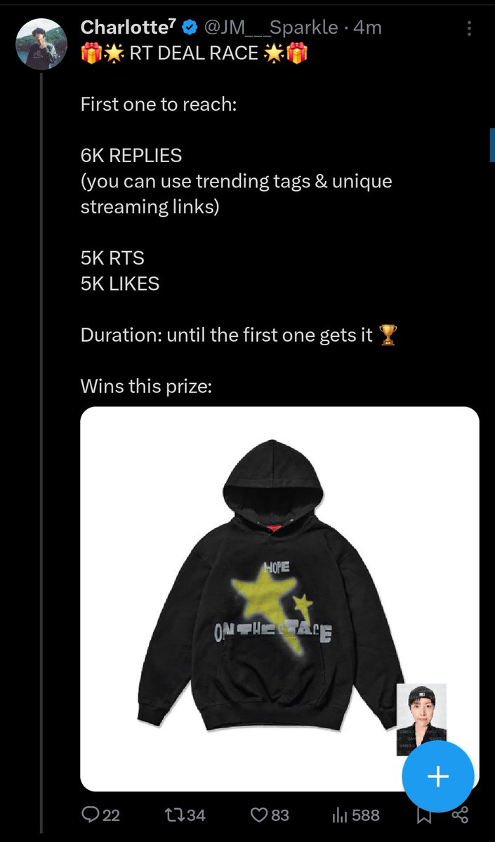 ishane_twt's tweet photo. Hi everyone! 
I got an rt deal from @JM___Sparkle 💜
I would be so grateful if you would help me to reach my goal 🙏
Thank You so much in advance 💜 

You can Drop BTS related tags or streaming links too 💜🫶

📌 6k replies 
📌 5k rts
📌 5k likes https://t.co/F9Tzg2SzKt