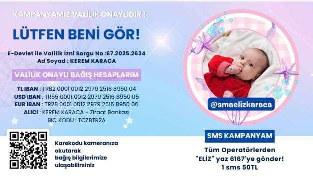 muratyldrmbarut's tweet photo. Eliz bebek, ışıltılı gözleriyle bize sesleniyor: ‘Beni bırakmayın.’ SMA’ya karşı verdiği savaşta bağışın %61'i tamamlandı. Gerisi için bir annenin umudu, bir babanın duası senin elinde. Minik bir kalbi kurtarmak için şimdi harekete geç! 
#Elizİçin #ElizeUmutOl #ElizİçinŞimdi https://t.co/CAYKkZhC97