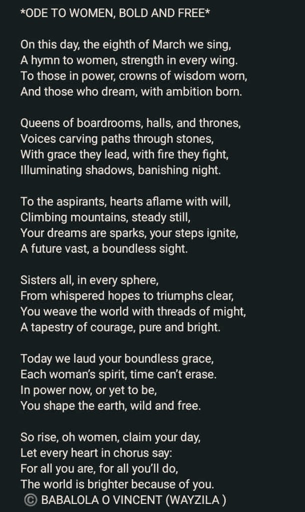 wayz_999's tweet image. HAPPY WOMEN DAY TO ALL THE WOMAN OUT THERE