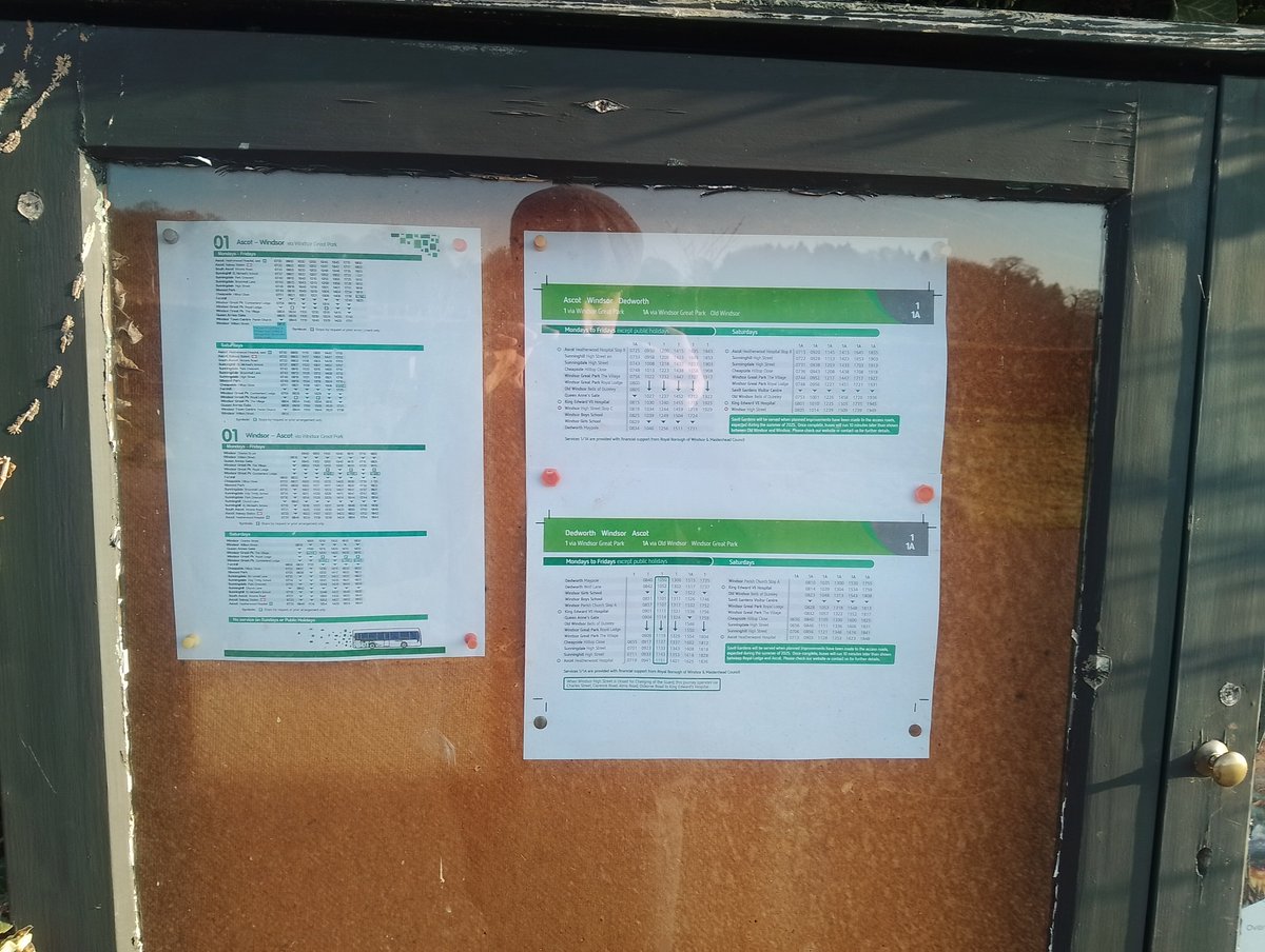 With the news that Thames Valley take over in April, took a ride on the <a href="/WhiteBusService/">White Bus</a> 01 this morning. One of my favourite routes, lovely Citaro and nice friendly driver too! Ominously the new timetables already displayed in the park, credit to whoever's put them up already