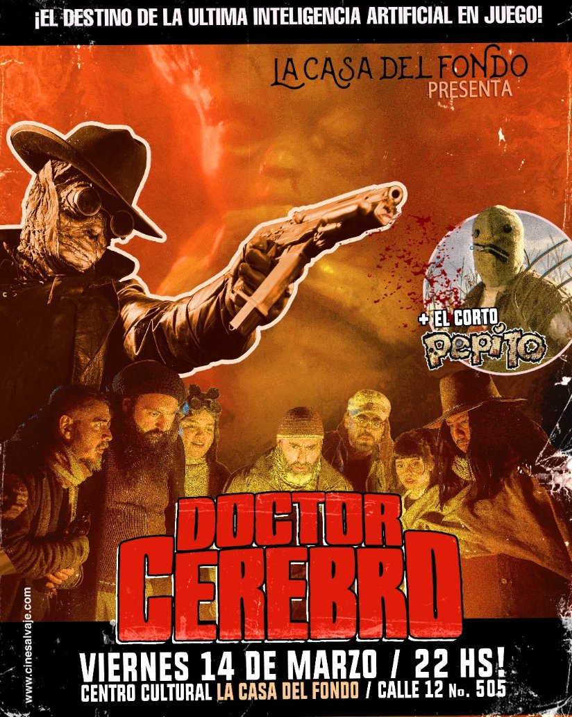 En Balcarce, provincia de Buenos Aires, también se va a proyectar nuestra ultima peli de sci-fi y terror DOCTOR CEREBRO.

(La peli está disponible de forma gratuita para cualquier espacio que quiera proyectarla)