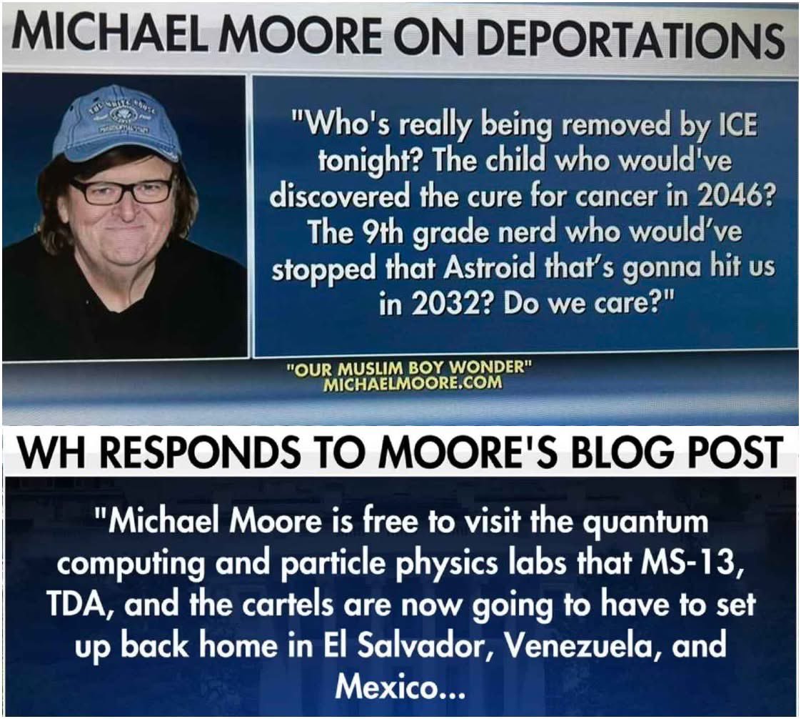 ErikoG8's tweet image. Perfect response to an absolutely idiotic statement from #michaelmoore
Thank you @WhiteHouse