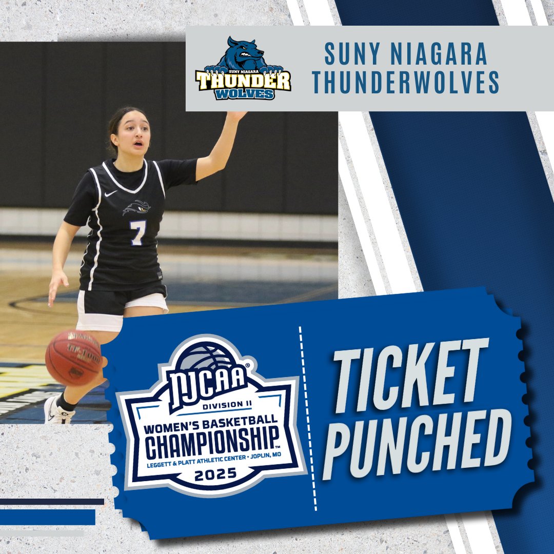 🎟️ The first team to punch their ticket to the 2025 #NJCAABasketball DII Women's Championship is SUNY Niagara!

njcaa.org/sports/wbkb/20…