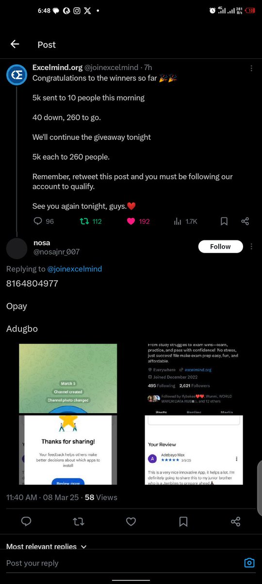 dayothedynamite's tweet photo. @joinexcelmind Done @joinexcelmind 

7044820211
Opay 
Adeleke Umar Adedayo 

Abeg ooo 😭🤲🏿 https://t.co/pSZqXwjSBy