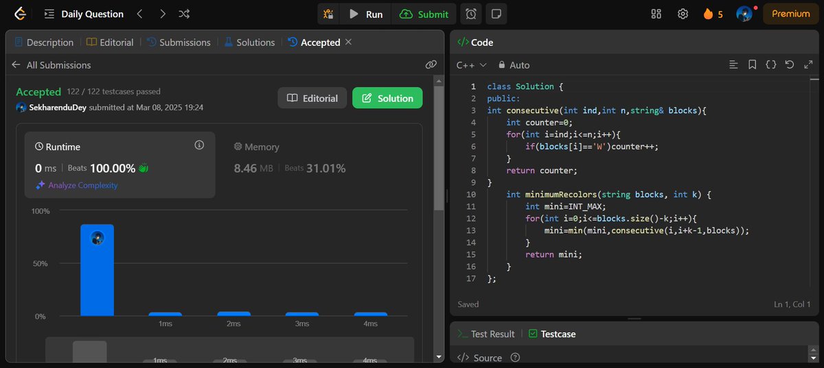 Sekharendu60107's tweet image. 🚀 That’s a wrap for today! 🚀
🎯 POTD done!
☕ Started Java prep for placements—new language, new grind!
📊 Brushed up on Numerical Ability for TCS NQT.
One step closer every day! 🚀 #PlacementPrep #TCSNQT #LeetCode #CodingLife #DSA