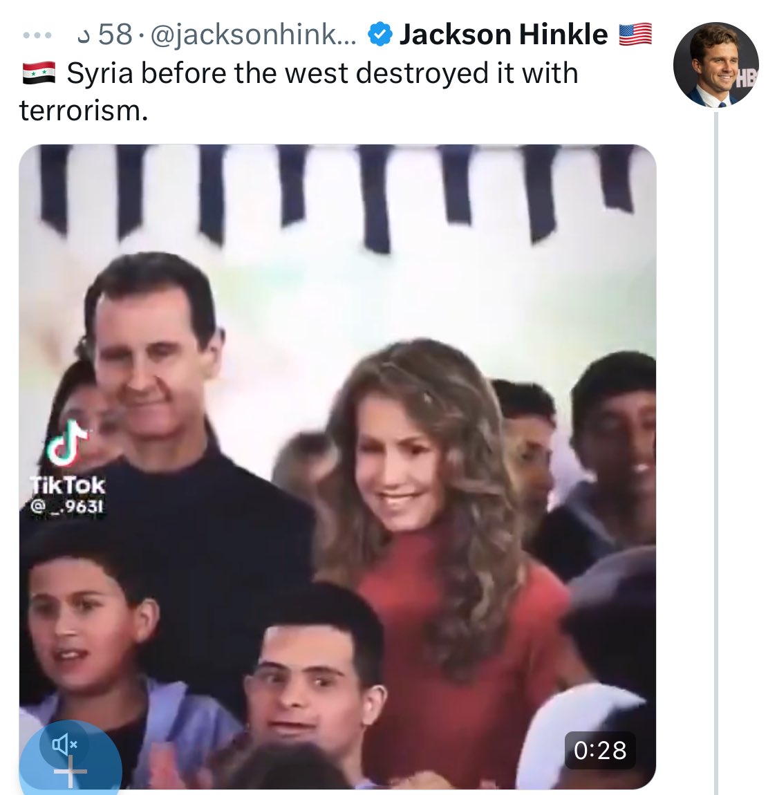 HaceMirza's tweet photo. Amerikalı gazeteci Jackson Hinkle gavur ve zalim Beşşar Esad'ı özlüyor. Bu alçak, Filistin davası üzerinden ticaret yaparak milyonlarca takipçi elde etti.  Ayrıca İran etki ajanlarından biri olması sürpriz olmaz. https://t.co/qhr7KZQrxh