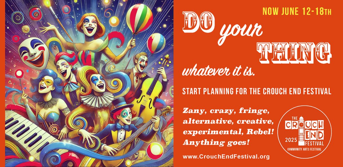 Crouch End Festival (@crouchendfest) on Twitter photo Crouch End Festival 2025, June 12-18 -now a week long! Start planning, this year we're looking for lots of new performers.The more fringe the better. CrouchEndFestival.org
#crouchend #hornsey #festival #crouchendfestival <a href="/CrouchEndTV/">CrouchEndTV</a> <a href="/Crouch_End/">Crouch_End</a> <a href="/HamandHigh/">Ham&High</a> <a href="/haringeycouncil/">Haringey Council</a> Crouch End Festival 2025, June 12-18 -now a week long! Start planning, this year we're looking for lots of new performers.The more fringe the better. CrouchEndFestival.org
#crouchend #hornsey #festival #crouchendfestival <a href="/CrouchEndTV/">CrouchEndTV</a> <a href="/Crouch_End/">Crouch_End</a> <a href="/HamandHigh/">Ham&High</a> <a href="/haringeycouncil/">Haringey Council</a>
