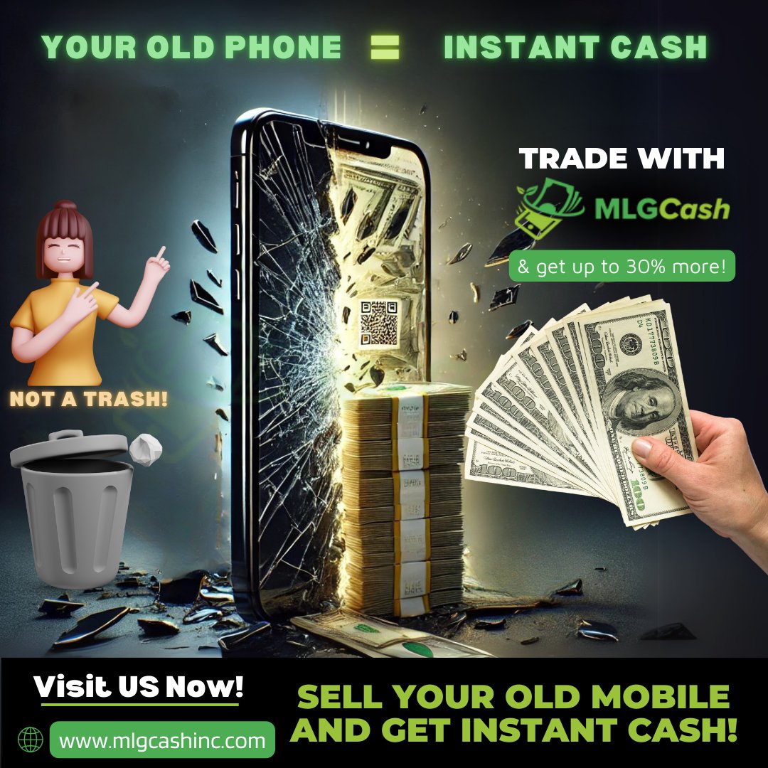 MLGCashOfficial's tweet photo. 📱💰 Your old phone is NOT trash—it’s cash!

Trade with MLG Cash &amp; get up to 30% more for your device! 🚀 Don’t miss out!

🔗 Sell now: https://t.co/NpgD5cbxvN

#InstantCash #SellYourPhone #MLGCash #TradeIn https://t.co/sNGEgei4By