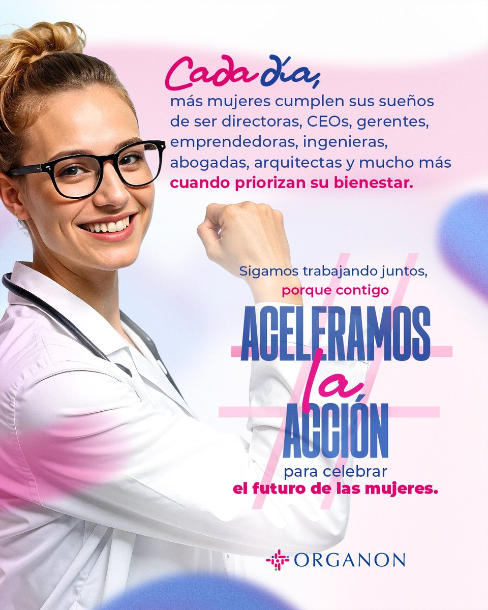 En Organon creemos que cuando una mujer prioriza su bienestar, todo su mundo avanza con ella. Su salud y su compromiso son el motor de un futuro lleno de posibilidades. 🌸💪 #AceleramosLaAcción para celebrar su fuerza, su determinación y su capacidad de transformar el mundo.