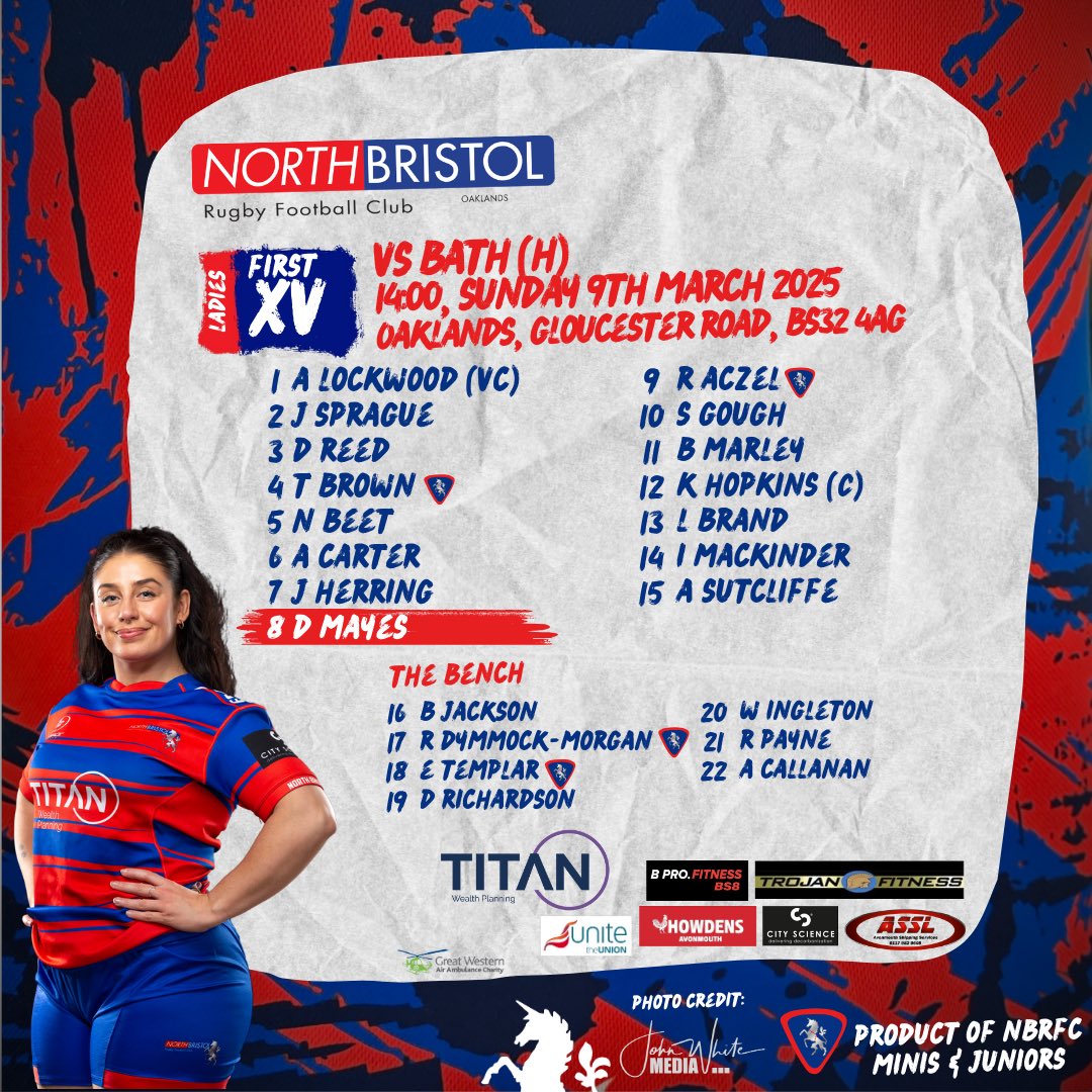 North Bristol RFC (@nbrfc) on Twitter photo 🟦 𝗧𝗘𝗔𝗠 𝗡𝗘𝗪𝗦 🟥
🗓 Sunday
🏉 Ladies 1st XV
🆚️ <a href="/BathRugbyLadies/">Bath Rugby Ladies</a>
⏰ 1️⃣4️⃣:0️⃣0️⃣
📍 Home 🏠
#UTN 💙❤️ 🟦 𝗧𝗘𝗔𝗠 𝗡𝗘𝗪𝗦 🟥
🗓 Sunday
🏉 Ladies 1st XV
🆚️ <a href="/BathRugbyLadies/">Bath Rugby Ladies</a>
⏰ 1️⃣4️⃣:0️⃣0️⃣
📍 Home 🏠
#UTN 💙❤️