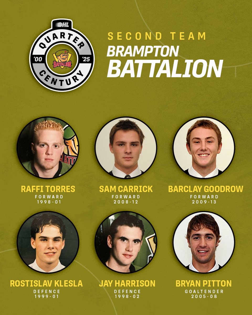 Throwing it back to the boys in green 🪖

It’s the Brampton <a href="/OHLBattalion/">North Bay Battalion</a> #OHLQCTeam!

Vote on the #OHL Central Division Quarter Century Team 🗳️: tinyurl.com/bddhcbuz