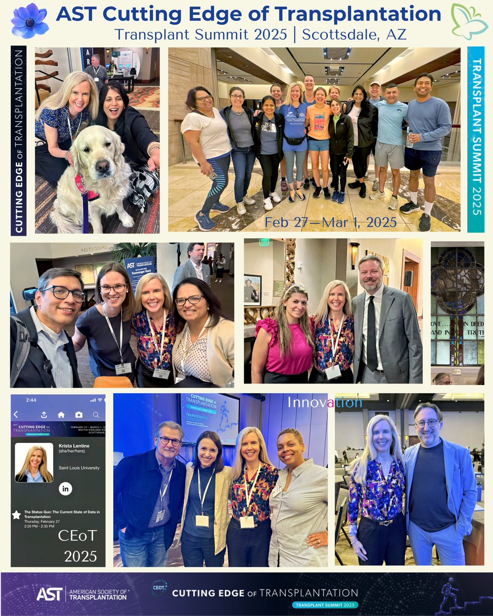 Krista Lentine, MD,PhD | FASN | FAST (@kristalentine) on Twitter photo 🙌🏾Nothing beats energy of being surrounded by brilliant minds who push the field forward. #CEoT2025 was a powerful reminder that #TransplantModernization isn’t just about #innovation—it’s about the people who make it happen💙💚
🙏🏽Grateful for <a href="/AST_info/">American Society of Transplantation (AST)</a> colleagues➕#community!🤝🏽✨ 🙌🏾Nothing beats energy of being surrounded by brilliant minds who push the field forward. #CEoT2025 was a powerful reminder that #TransplantModernization isn’t just about #innovation—it’s about the people who make it happen💙💚
🙏🏽Grateful for <a href="/AST_info/">American Society of Transplantation (AST)</a> colleagues➕#community!🤝🏽✨