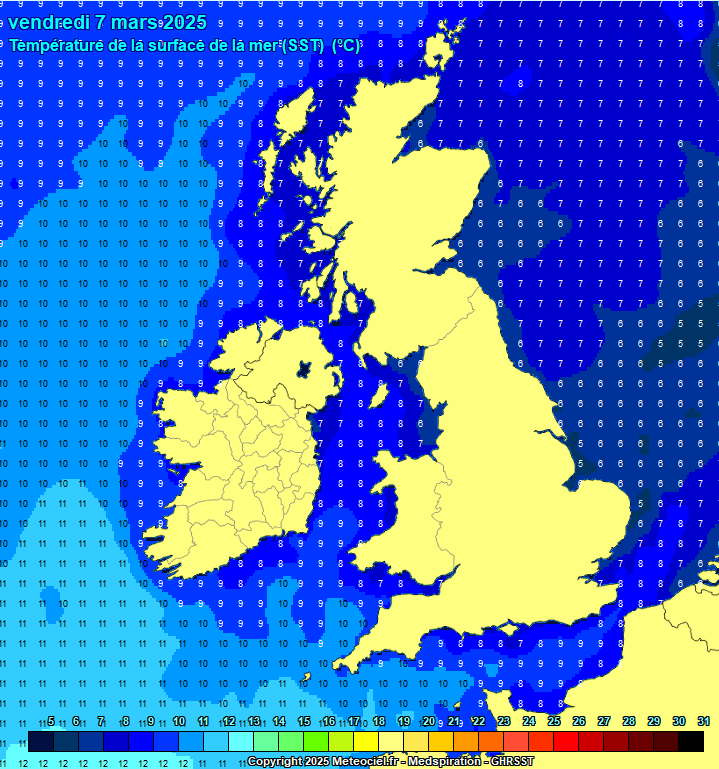 Not looking forward to mid single figure temperatures next week with the wind coming in off the sea. Current sea temperatures.. 🥶