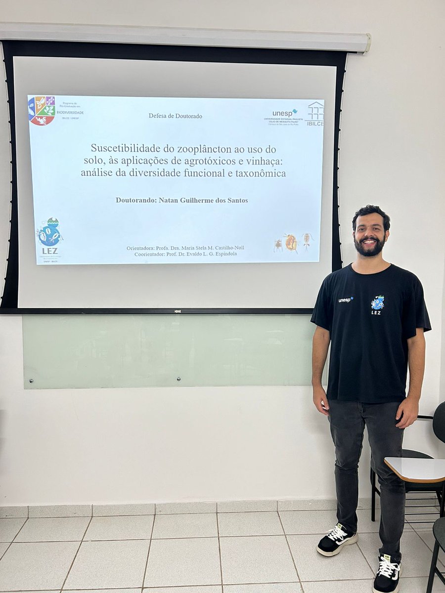 natanngs's tweet photo. A year ago, I defended my doctoral thesis titled "Susceptibility of Zooplankton to Land Use, Pesticide, and Vinasse Applications: An Analysis of Functional and Taxonomic Diversity," and I became a PhD in Biodiversity from @Unesp_Oficial @IbilceUnesp https://t.co/L7t7jokmZF
