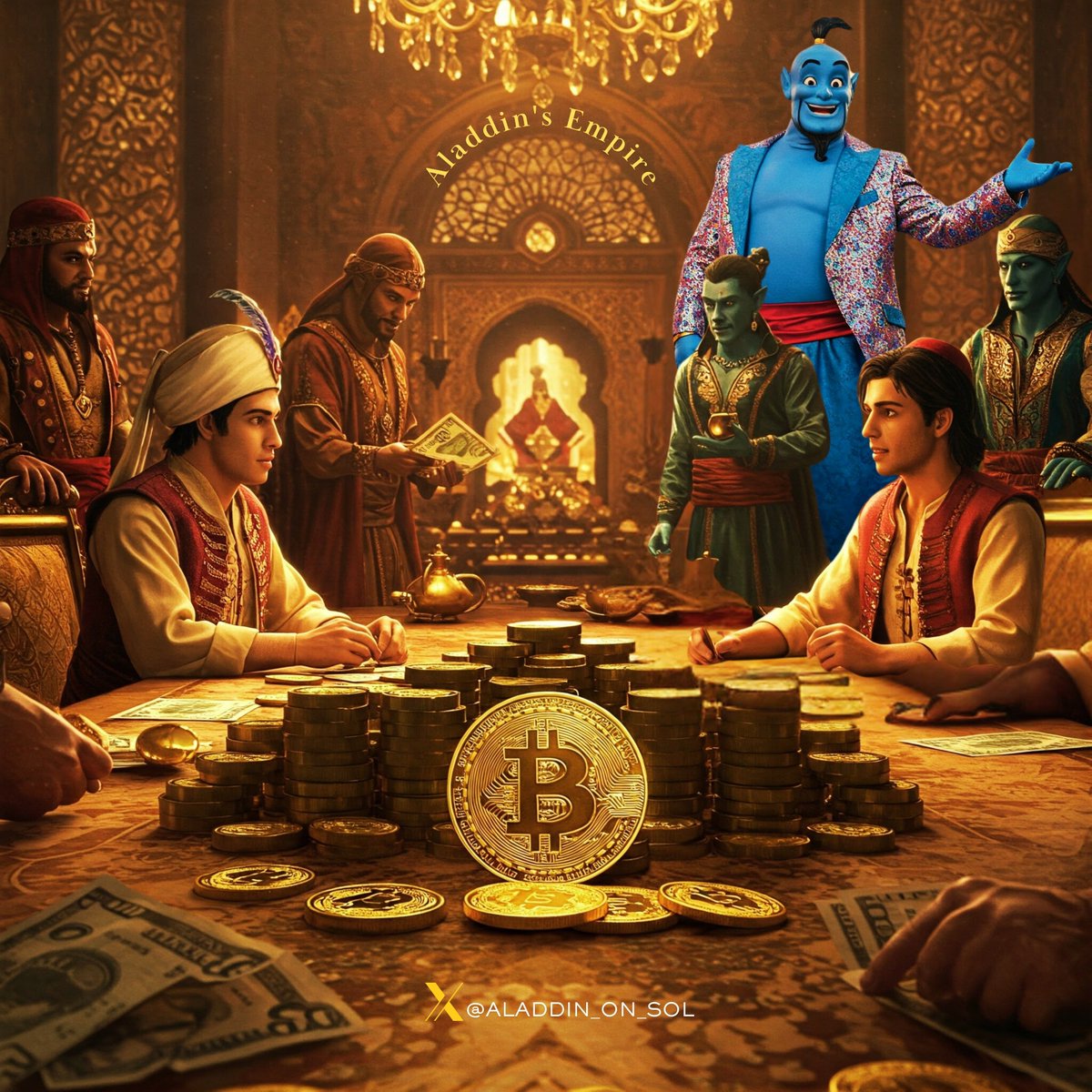 ALADDIN_ON_SOL's tweet photo. Aladdin’s Empire just went crypto! 🏰💰✨ Bitcoin, magic, and limitless wealth—what more could you wish for? Rub the lamp and HODL! 🚀

#ZephyrZazz #CryptoHeadlines #SolanaDegen #AladdinOnSol #CryptoKingdom #AladdinsEmpire #CryptoMagic #Bitcoin #SolanaMemes #crypto #solana $sol #memecoin #ZephyrZazz #CryptoGiveaway #SolanaCommunity
@elonmusk

@ALADDIN_ON_SOL