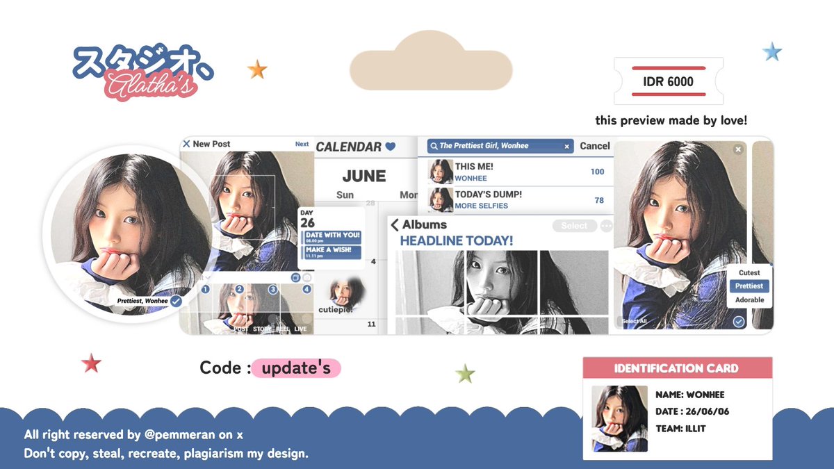 svnouts's tweet photo. @ksitsch Wonhee blue

ָ ࣪ ໋ ˖ ⎙ . . Ditulis surat penuh cinta untuk diri mu dan orang lain . . . 🎀💭 ayo ambil % tata letak siap pakai spektakuler ini 👧🏻🫧 dengan price  6000 / each all e-wallet qris 🛍️📃

🥨𓂃 @bvutik https://t.co/MTZxi6uWjj