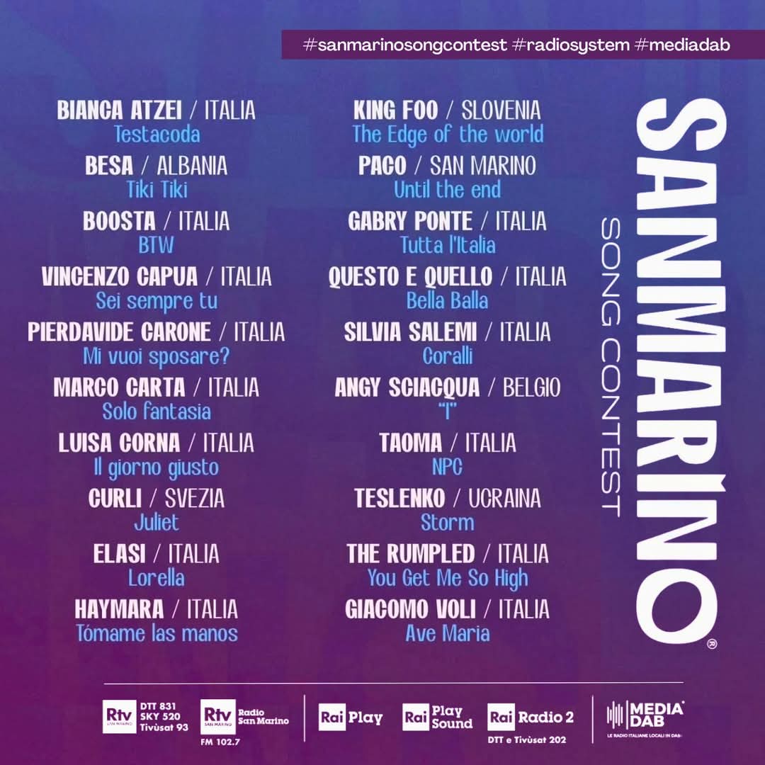 RSystemNetwork's tweet photo. 🎼🇸🇲 Tutto pronto per la finale del #sanmarinosongcontest. L’edizione 2025 decreterà il rappresentante di #SanMarino  all’#Eurovision (dal 13 al 17 maggio a Basilea) tra 20 artisti da 6 Paesi europei  sul palco del Teatro di Dogana Nuova. In diretta dalle 20.30 su #RadioSystem https://t.co/HzHfiWvHrD