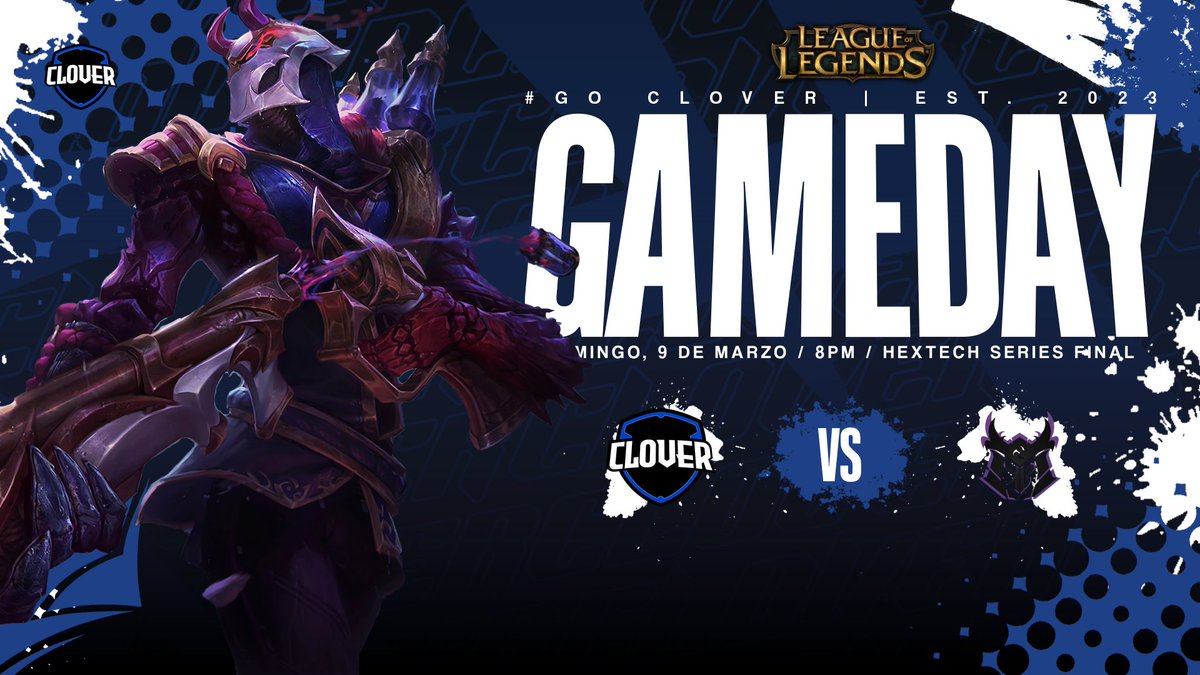 #MATCHDAY | Clover eSports

🛡 | Clover Blue
🏆 | Final Hextech Serries
⚔ | Koryu Budo Akarui
🗓️ | 8 Marzo
🕔 | 20:00
📺 | twitch.tv/manchaditotv
¡Las finales no se juegan, se ganan! 💪💙

#GoClover