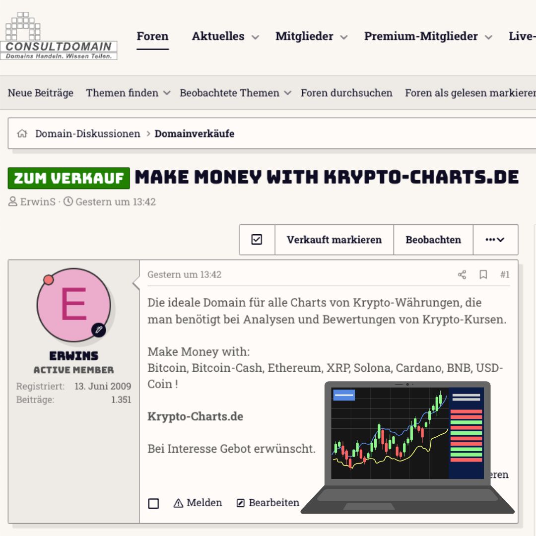 📊 Krypto-Charts.de zu verkaufen! 💰📈

Top-Domain für Krypto-Charts, Analysen &amp; Bewertungen von Bitcoin, Ethereum, XRP, Solana, Cardano &amp; mehr!

💰 Gebote erwünscht!
🔗 Mehr Infos: consultdomain.de/threads/make-m…

#DomainVerkauf #Krypto #Bitcoin #Ethereum