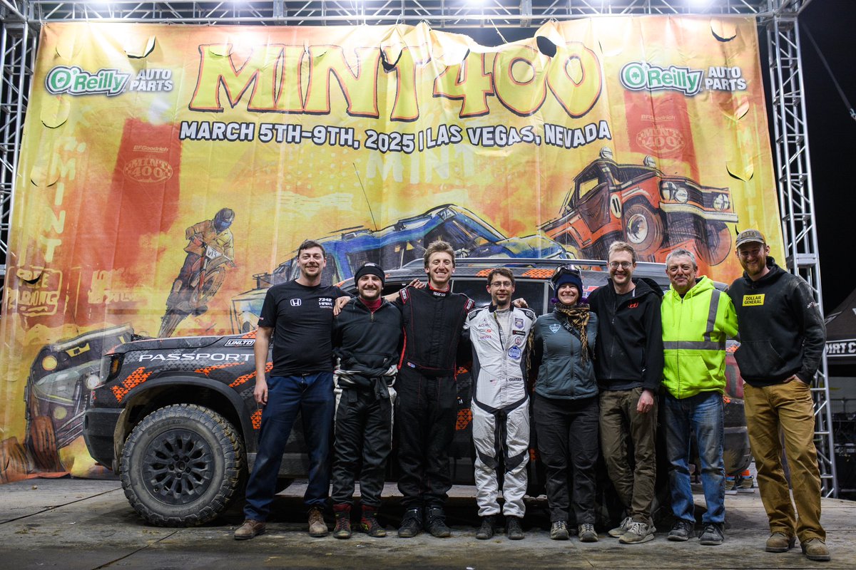 The HART team tested the rugged capabilities of the 2026 #HondaPassport TrailSport, navigating the Stock Production Truck entry through the Las Vegas desert for the #Mint400. 🏜️🎰