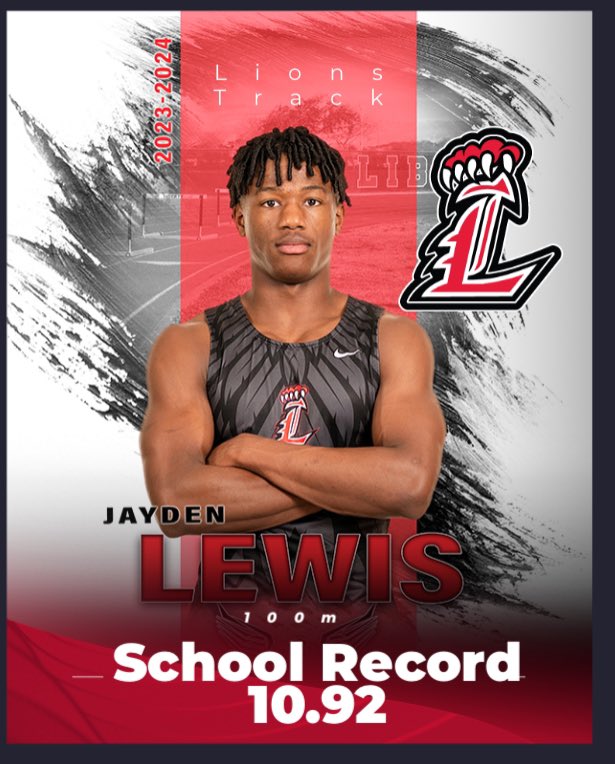 LHSLionsTrack's tweet photo. Jayden Lewis School Record 🚨

⏰10.92 

Big PR!

Takes 4th Place at Rattler Booster! https://t.co/xQNMsDLQYk