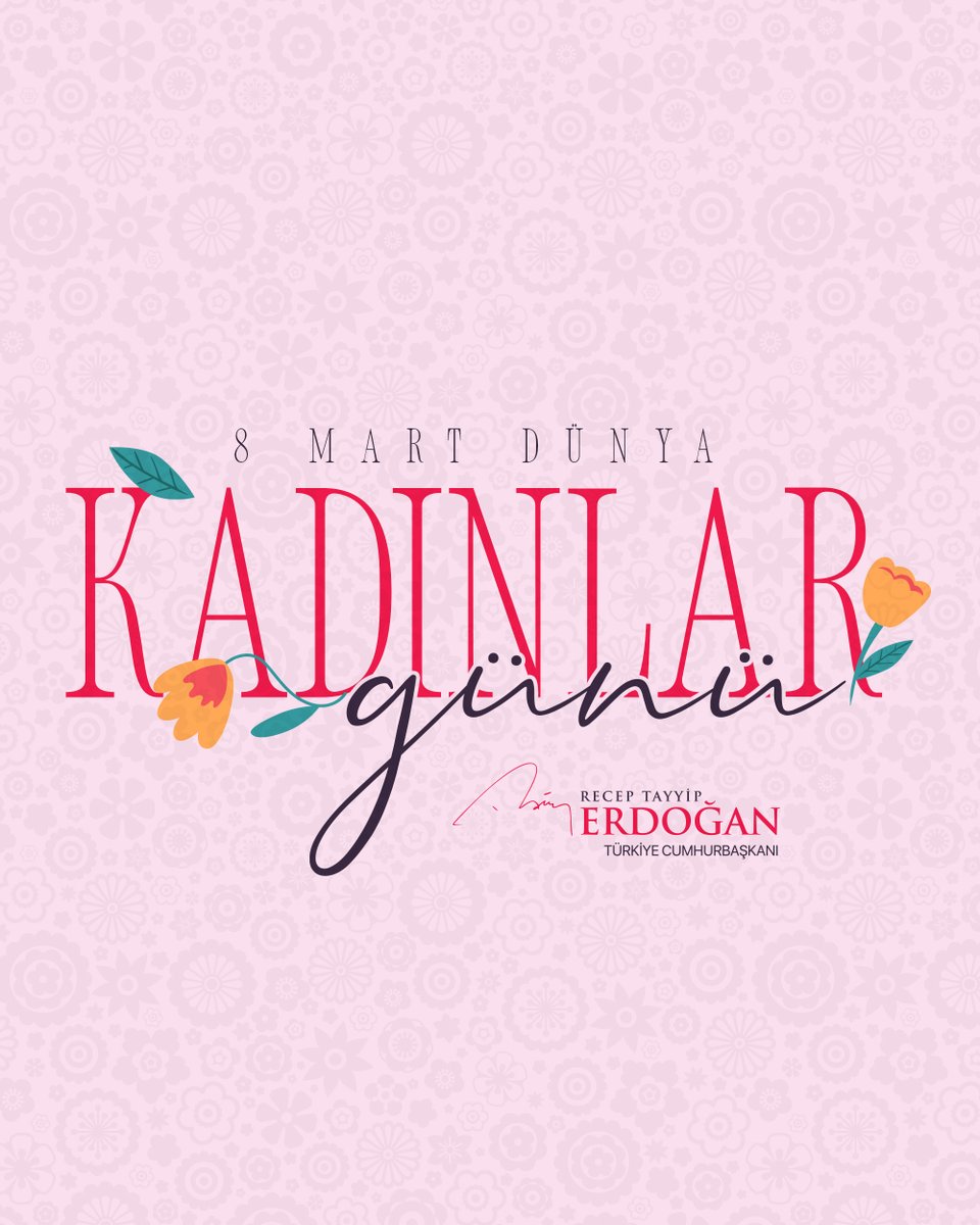 Ülkemizin ve tüm dünya kadınlarının 8 Mart Dünya Kadınlar Günü’nü tebrik ediyorum.

Kadınları her alanda destekleyip teşvik etmeyi, kadınların yanında olmayı bundan sonra da çok güçlü bir şekilde sürdüreceğiz. #KadınlarlaYükselenTürkiye
